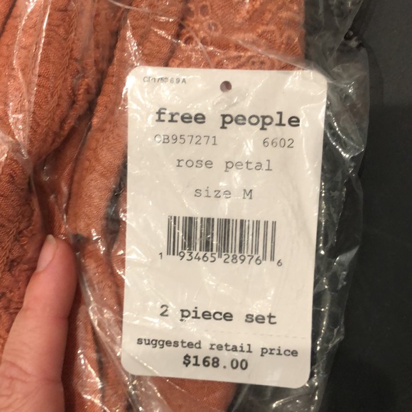 Free People Eyelit Crop Top and Maxi Skirt dusky rose NWT Ella Set - Picture 5 of 5